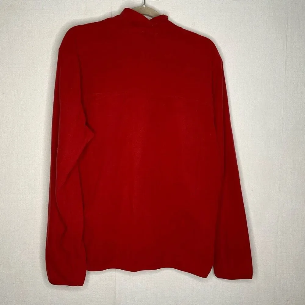 North Face Jacket Mens Large‎ Red Fleece 1/4 Zip Mock Neck Pullover Lightweight